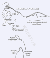 Een mogelijke ligging van de Rietzee (ingetekend bij wijze van voorbeeld)